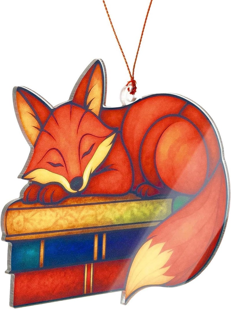 NELXI Fox Ornaments for Christmas Tree, Christmas Ornaments 2025, Fox Ornament Gift for Librarian, Bookworm, Reading Lover, Teacher, Decoration Hanging Ornament Gifts for Book Lovers, Book Gift - Image 4